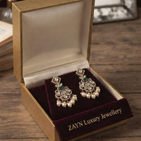 Thumbnail for Emerald Kundan Dull Earrings