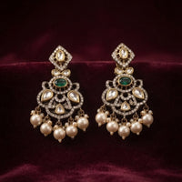 Thumbnail for Emerald Kundan Dull Earrings