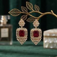 Thumbnail for Deep Red Diamond earrings