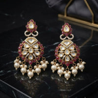Thumbnail for Red polki Dull earrings