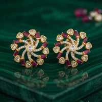Thumbnail for Ruby Moissanite Round Earrings
