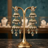 Thumbnail for Green polki dangler Earrings