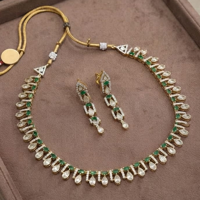 Green Moissanite Drop Necklace
