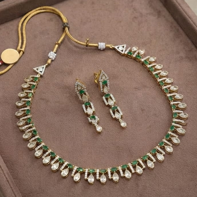 Green Moissanite Drop Necklace