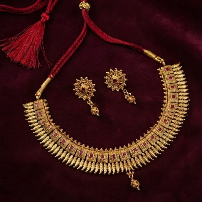 Ruby Leaf Necklace