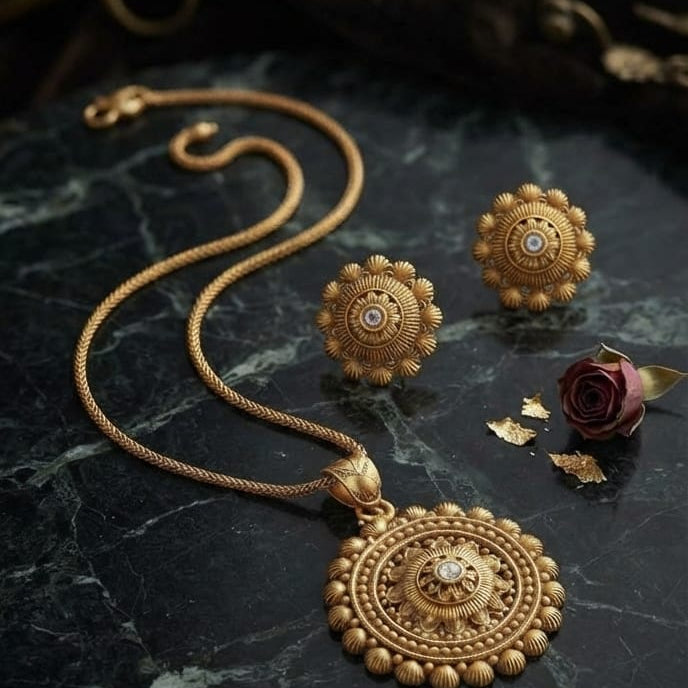 Gold Round Pendant