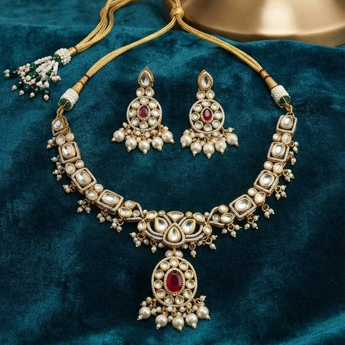 Red Polki Necklace