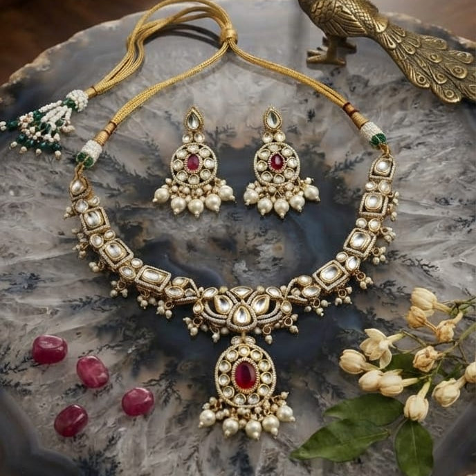 Red Polki Necklace