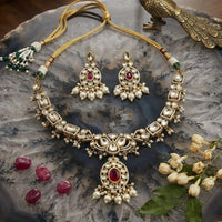 Thumbnail for Red Polki Necklace