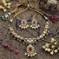 Thumbnail for Red Polki Necklace