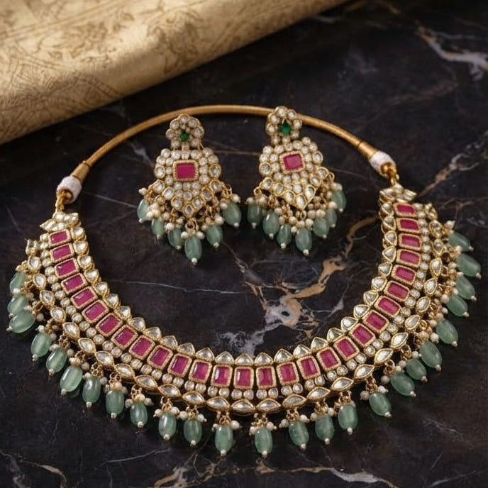 Rectangle Ruby Necklace