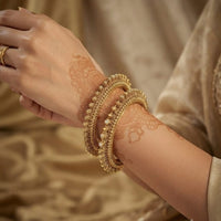 Thumbnail for Lotus Gold Lock Bangle