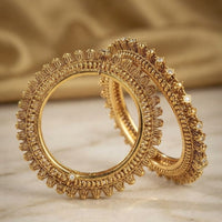 Thumbnail for Lotus Gold Lock Bangle