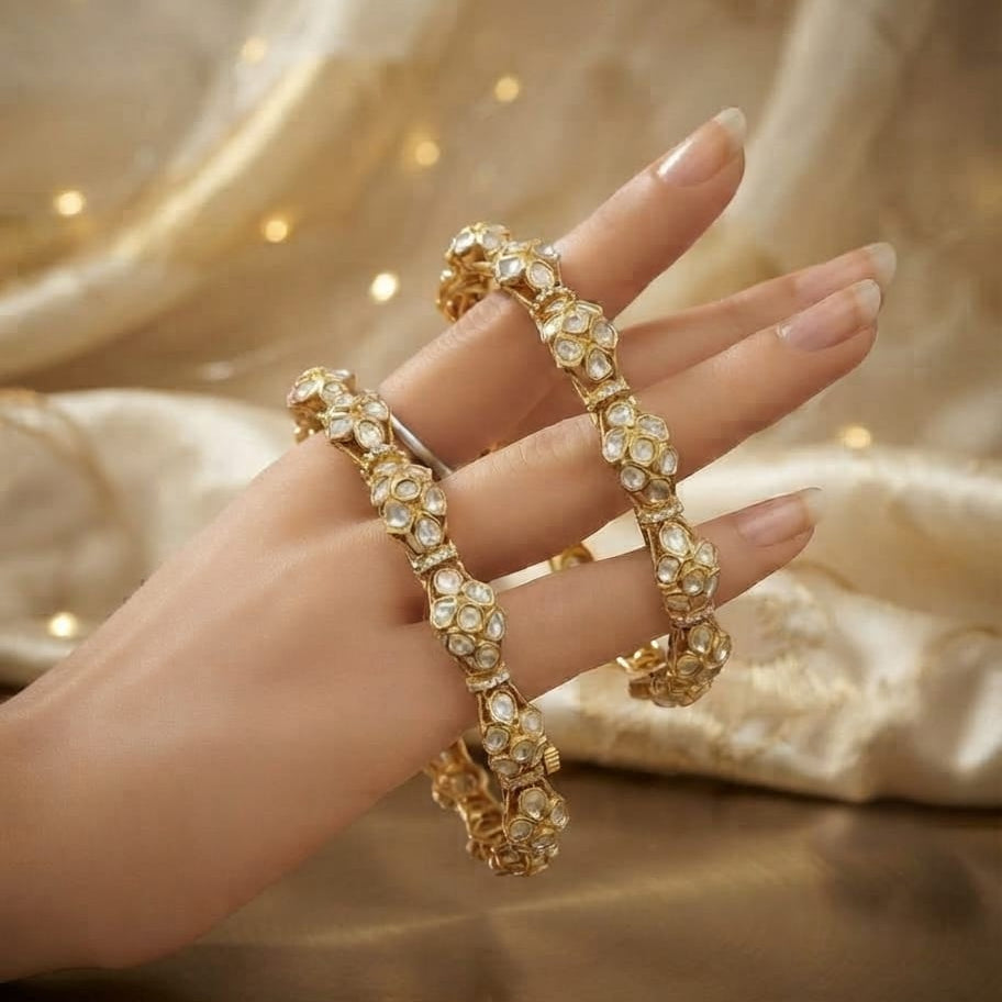 Moissanite Flower Bangles