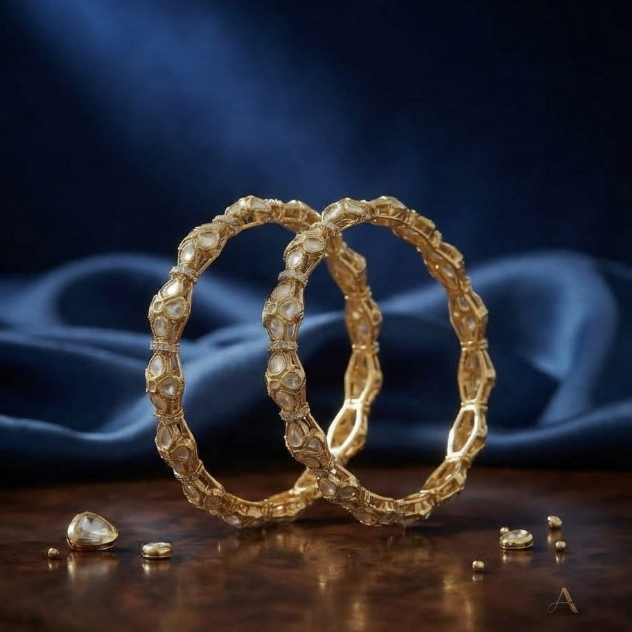 Moissanite Flower Bangles