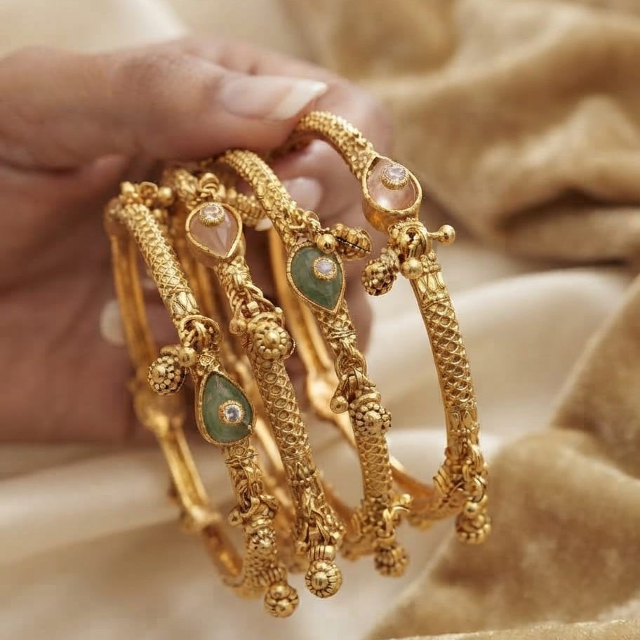Mint Pink Gold Bangle
