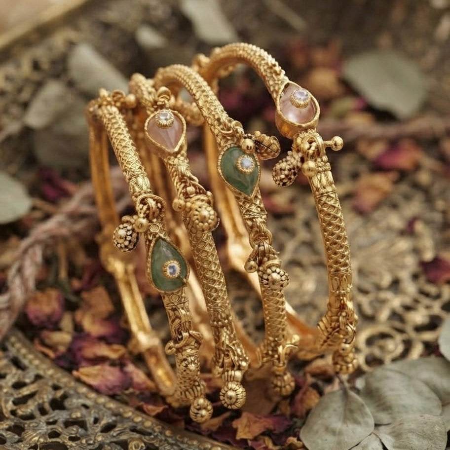Mint Pink Gold Bangle