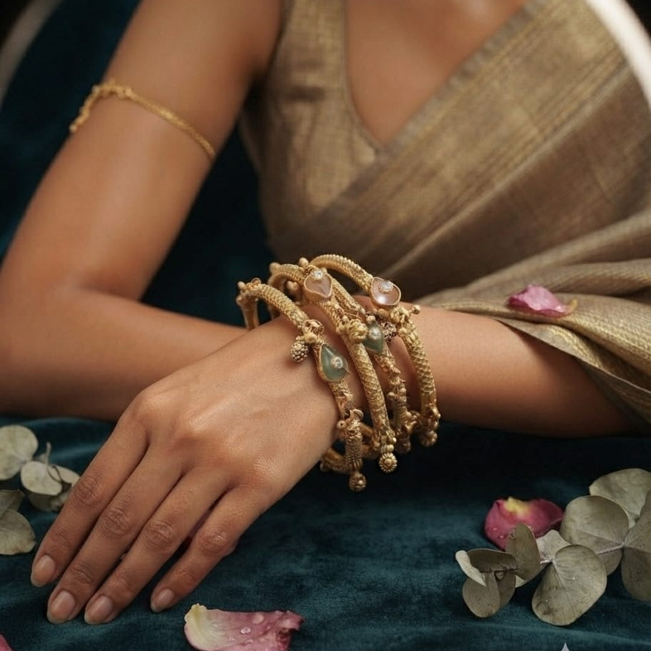 Mint Pink Gold Bangle