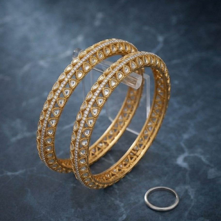 Golden Moissanite Bangle