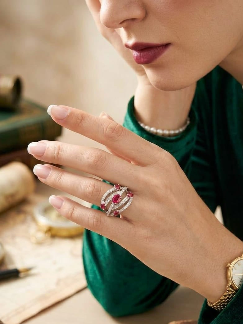 Multi Pink Stone Ring