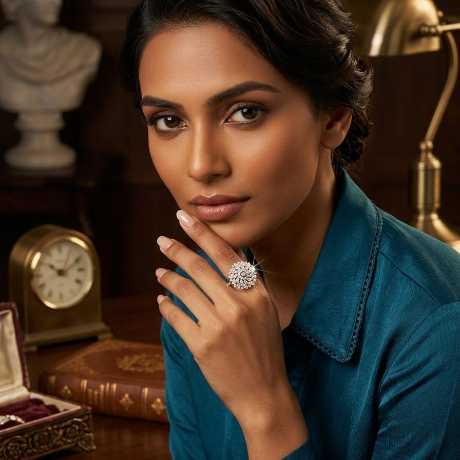 Diamond Flower Ring