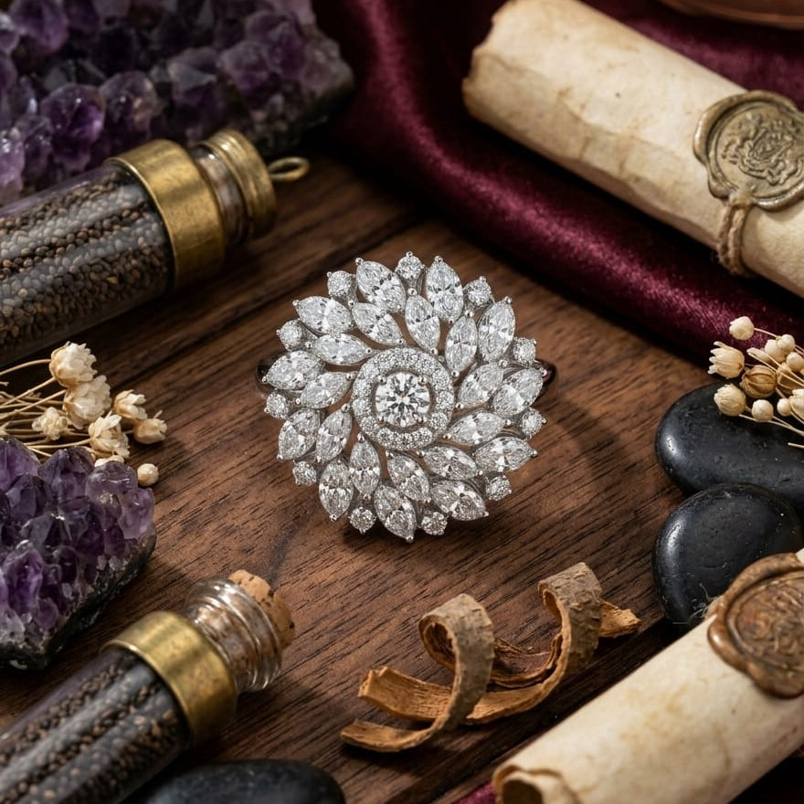 Diamond Flower Ring