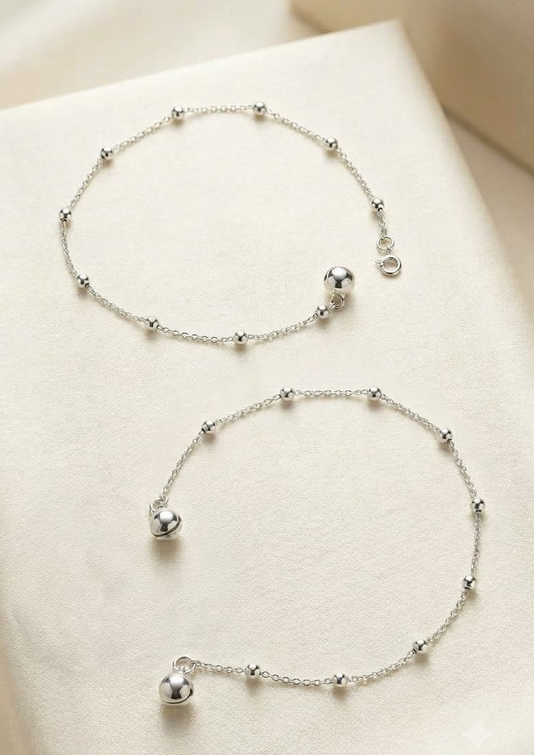 925 Silver Ghungroo Anklets