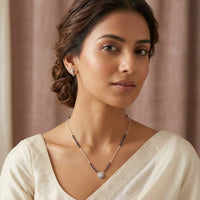 Thumbnail for 925 Silver Round Studed Mangalsutra Chain
