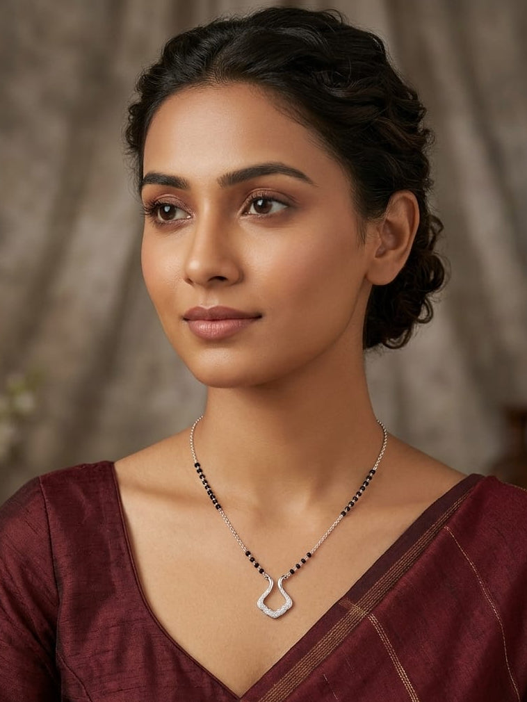 925 Silver Black Beads Mangalsutra