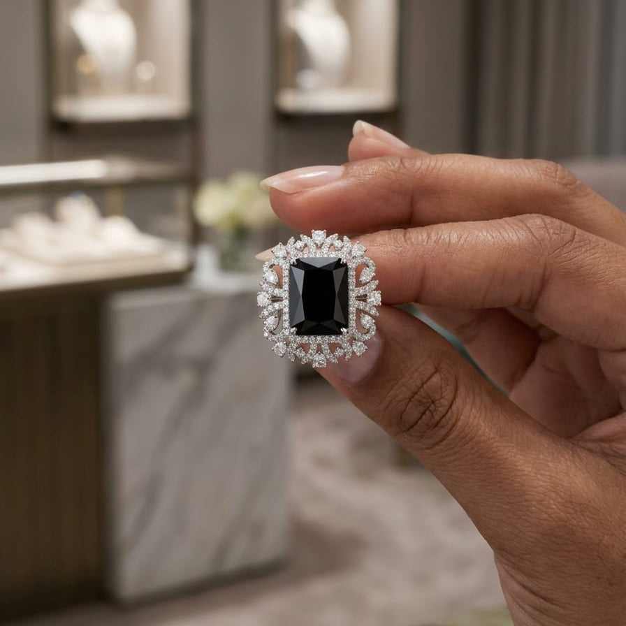 Black Rectangle Ring