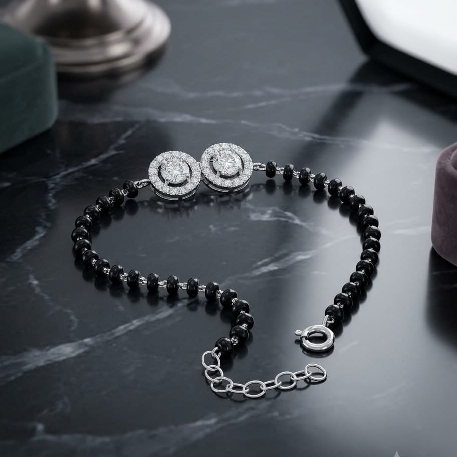 925 Silver Round Hand Mangalsutra Bracelet