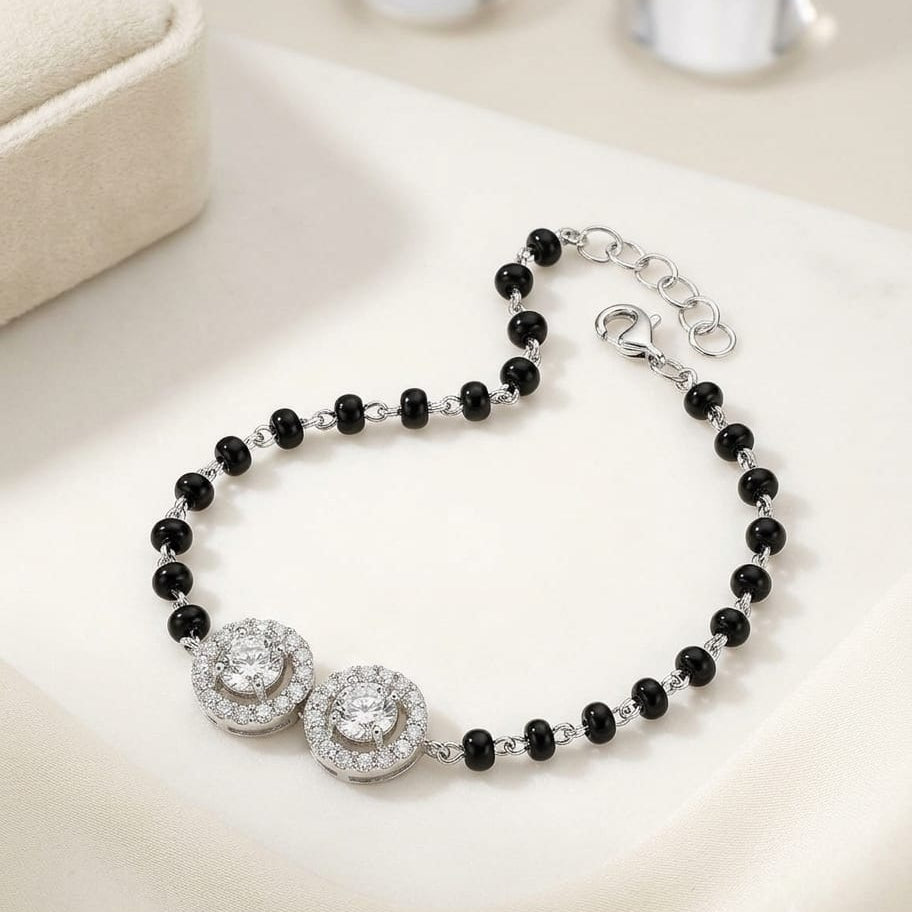 925 Silver Round Hand Mangalsutra Bracelet