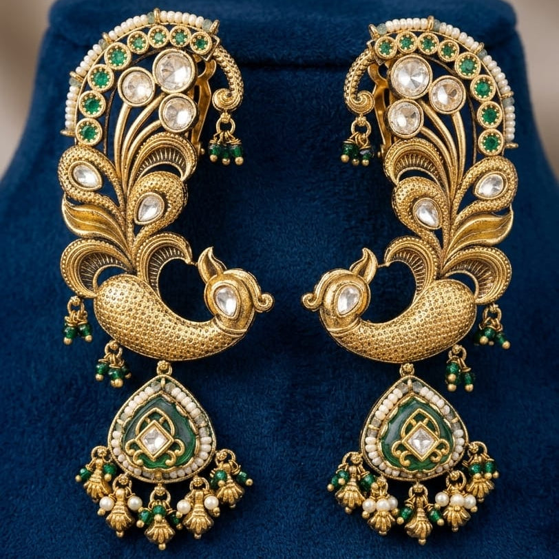 Emerald Cuff Earrings