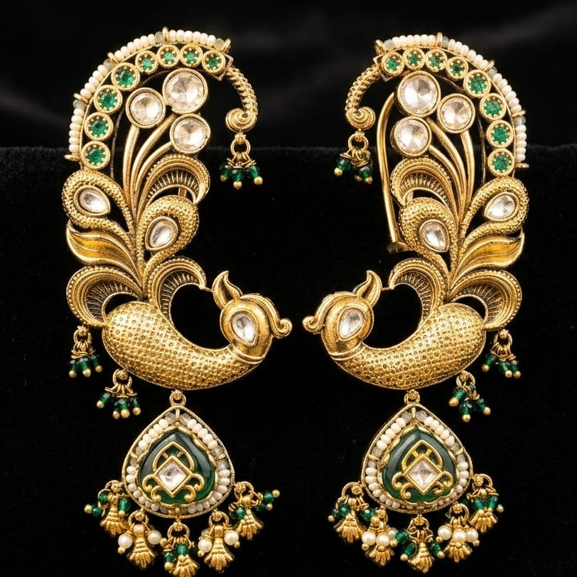 Emerald Cuff Earrings