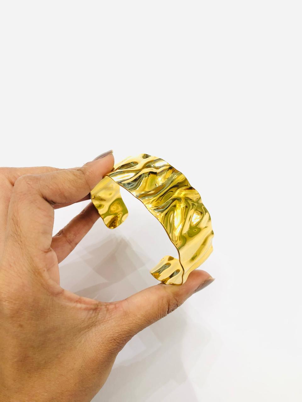 Chunky Golden Cuff Bracelet