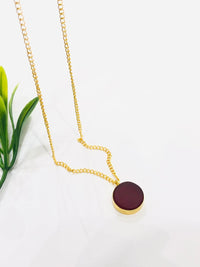 Thumbnail for Maroon Round Stone Chain