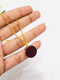 Thumbnail for Maroon Round Stone Chain