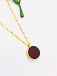 Thumbnail for Maroon Round Stone Chain