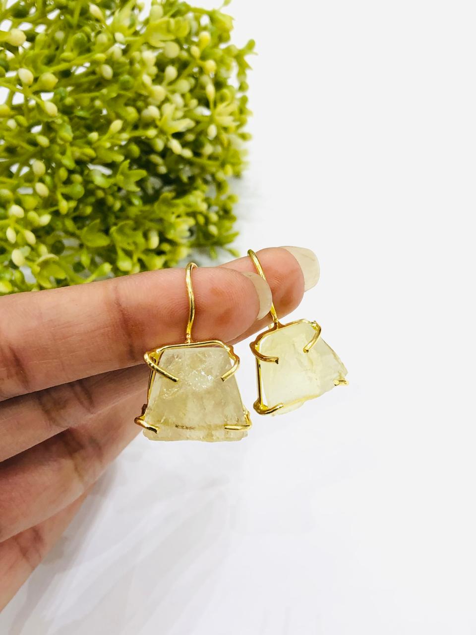 Yellow Stone Huck Earrings