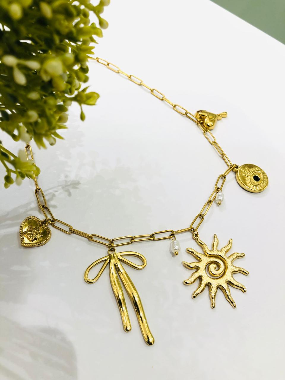 Multi Charms Golden Chain
