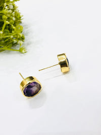 Thumbnail for Purple Stone Stud Earrings