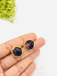 Thumbnail for Purple Stone Stud Earrings