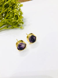 Thumbnail for Purple Stone Stud Earrings