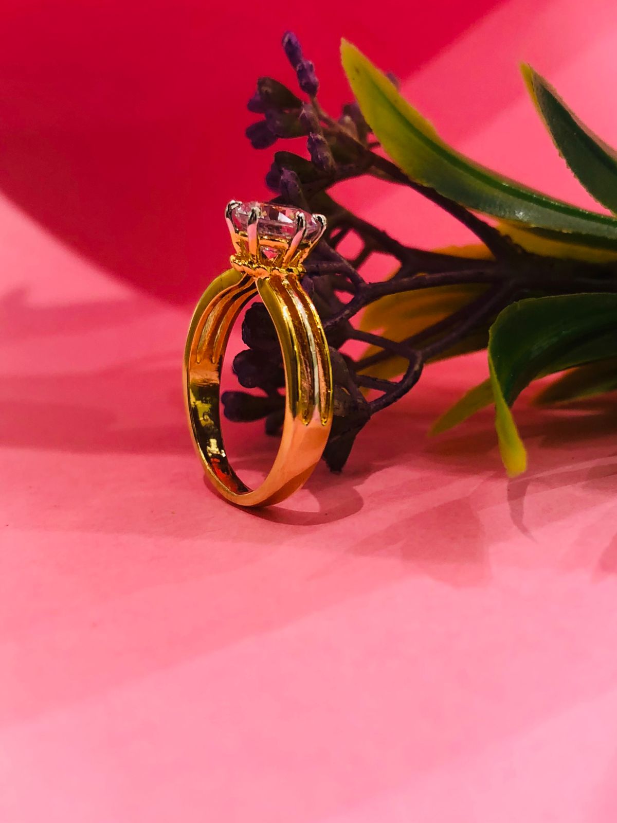 925 Silver Gold Stone Ring