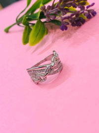 Thumbnail for 925 Silver Cross Stone Band Ring