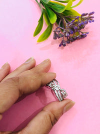Thumbnail for 925 Silver Cross Stone Band Ring