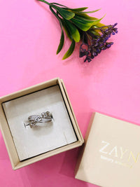 Thumbnail for 925 Silver Cross Stone Band Ring