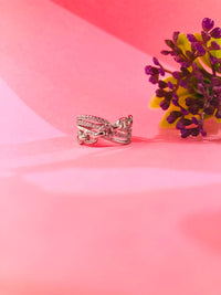 Thumbnail for 925 Silver Cross Stone Band Ring
