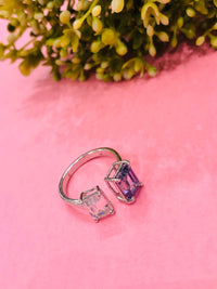 Thumbnail for 925 Silver Purple Baguette Ring