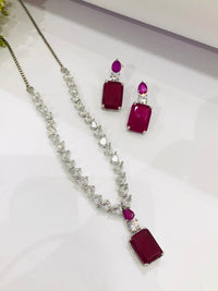 Thumbnail for Square Ruby Necklace Set